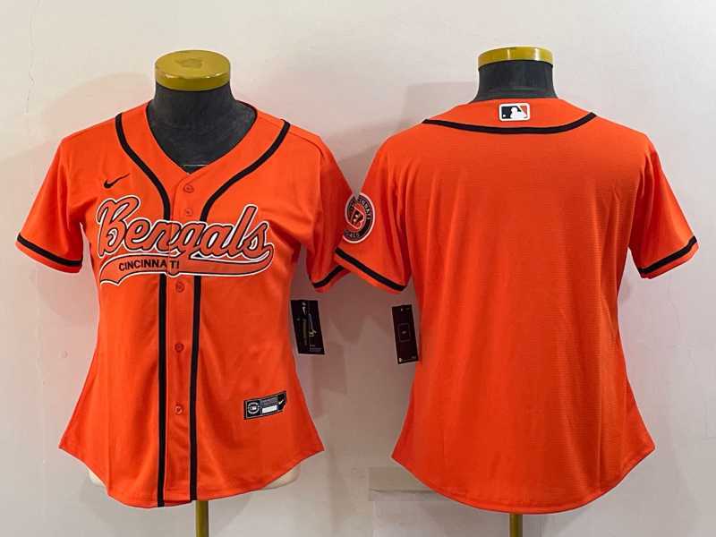 Women's Cincinnati Bengals Blank Orange With Patch Cool Base Stitched Baseball Jersey,We sell and wholesale Women's Cincinnati Bengals Blank Orange With Patch Cool Base Stitched Baseball Jersey on line form chian!
